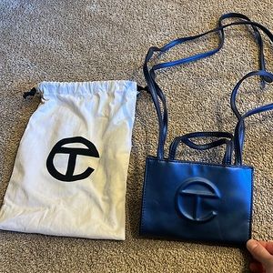 Telfar bag: small, color blue, come with dust bag no imperfections